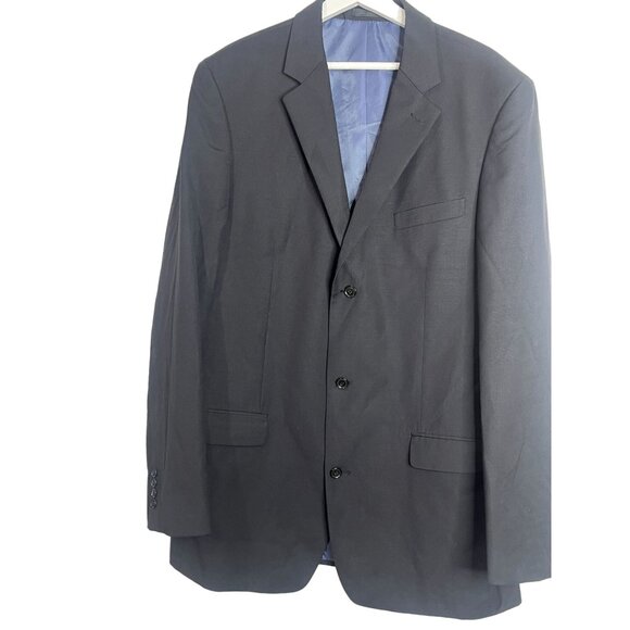 Oleg Cassini Men’s 44XL Wool Blazer Black Suit Jacket Sport Coat Classic Old Mon - Picture 1 of 11